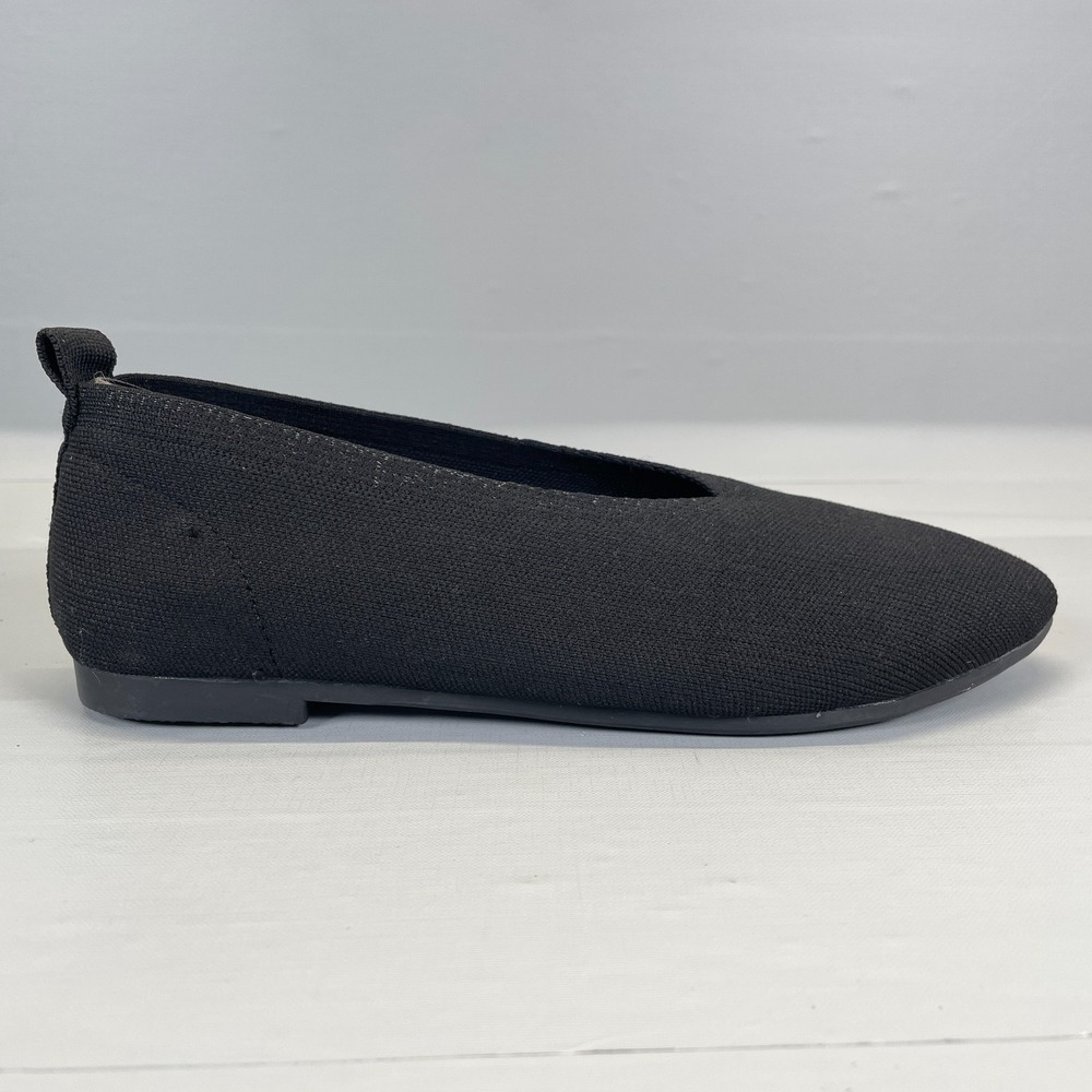 Bernie Mev Ballet Flats Womens Size 37 US 6.5 Black Stratch Slip On Casual Shoes